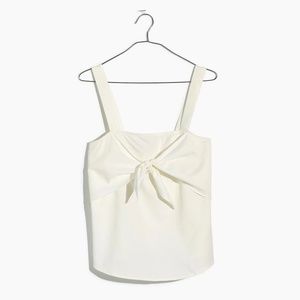 White tie front cami top